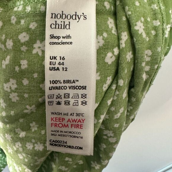 Nobody's Child Maternity Green Ditsy Floral Print Rachel Midi Dress‎ Sz 12 Large - Picture 7 of 9